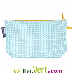 Trousse d\'�cole en coton biologique L�opards des neiges 22 x 13 cm