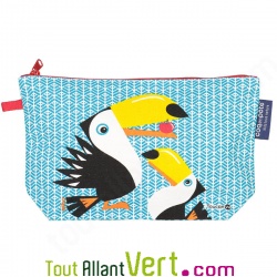 Trousse � crayons Toucans en coton biologique 22 x 13 cm