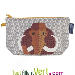 Trousse � crayons Mammouth en coton biologique 22 x 13 cm