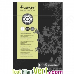 Bloc recycl� petits carreaux A5 200p Noir Forever