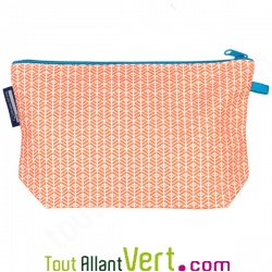 Grande trousse d\'�cole Paon en coton bio 22 x 13 cm