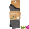 Chaussettes Femme Coton Bio, lot de 2 paires uni noir / pois gris