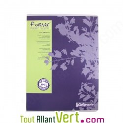 Cahier recycl� 24x32cm Grand carreaux 96p Violet Forever
