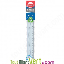 R�gle plate 30 cm en plastique recycl� et gradu�