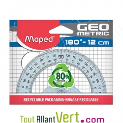 Rapporteur 180 en plastique recycl, 12cm