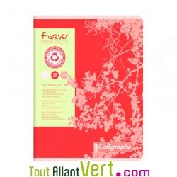 Cahier recycl� Grand carreaux 17x22cm 96p Rouge Forever