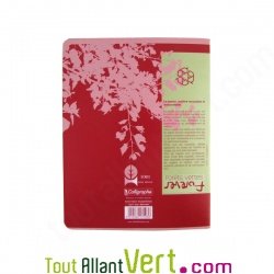 Cahier recycl� Grand carreaux 17x22cm 96p Rouge Forever