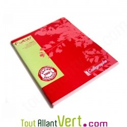 Cahier recycl� Grand carreaux 17x22cm 96p Rouge Forever
