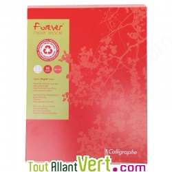 Cahier recycl� 24x32cm Grand carreaux 96p Rouge Forever