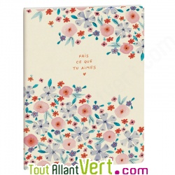 Carnet recycl� 15x21 cm Fleur, Julie Adore