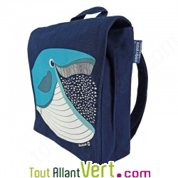 Sac � dos enfant bio Baleine et ses poissons 23 x 23 x 7.5 cm