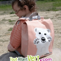 Sac  dos bio enfant maternelle Ours 23 x 23 x 7.5 cm