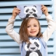 Trousse d\'�cole en coton bio Panda grande taille 22 x 13 cm