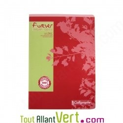 Cahier recycl� Grands Carreaux A4 96p Rouge Forever