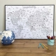 Poster gant 70 x 100 cm  colorier Mappemonde