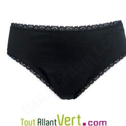 Culotte menstruelle flux moyens en coton bio, Noir