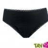 Culotte menstruelle flux moyens en coton bio, Noir, taille 44