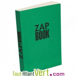 Bloc uni encoll� recycl� A6 80g 320 pages Vert s�rie ZapBook