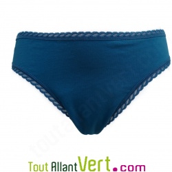 Culotte menstruelle flux l�gers en coton bio, Bleu, taille 38