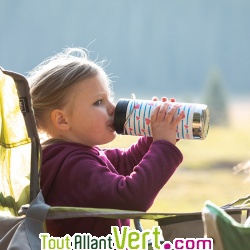 Gourde enfant et adulte, inox isotherme 355mL Rayures et Coeurs, Klean Kanteen