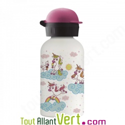 Gourde enfant en inox isotherme, Licorne, 350mL