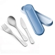 Set 3 couverts inox r�utilisable et leur boite bleue