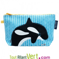 Grande trousse d\'�cole enfant en coton bio Orque 22 x 13 cm