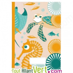 Cahier lign� Recycl�, Animaux de la Mer 15x21cm