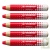 Crayon marqueur effa�able Rouge pour tableau blanc et ardoise, lot de 5