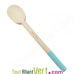 Cuill�re en bois Bleu Clair de h�tre non trait�, 30 cm