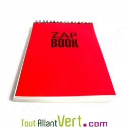 Bloc spirale � l\'italienne uni recycl� A4 80g 320 pages Rouge ZapBook