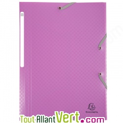 Chemise � �lastiques 3 rabats polypro recycl� mauve