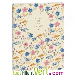 Carnet recycl� 15x21 cm Fleur, Julie Adore
