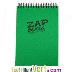 Bloc spirale � l\'italienne uni recycl� A4 80g 320 pages Vert s�rie ZapBook