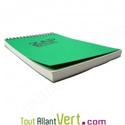 Bloc spirale � l\'italienne uni recycl� A4 80g 320 pages Vert s�rie ZapBook