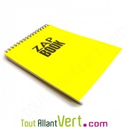 Bloc spirale � l\'italienne uni recycl� A4 80g 320 pages Jaune s�rie ZapBook