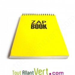 Bloc spirale � l\'italienne uni recycl� A4 80g 320 pages Jaune s�rie ZapBook