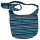 Sac Bandouli�re � rayures bleu et vert en Coton Bio