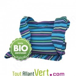 Sac Bandouli�re � rayures bleu et vert en Coton Bio