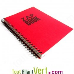 Bloc spirale uni recycl� A4 80g 320 pages Rouge ZapBook