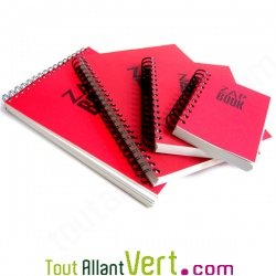 Bloc spirale uni recycl� A4 80g 320 pages Rouge ZapBook
