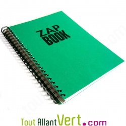 Bloc spirale uni recycl� A4 320 pages Vert ZapBook