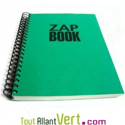 Bloc spirale uni recycl� A4 320 pages Vert ZapBook