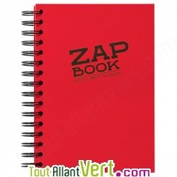 Bloc spirale uni recycl� Rouge A5, 320 pages ZapBook