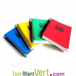 Bloc spirale uni recycl� Rouge A5, 320 pages ZapBook