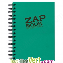 Bloc spirale uni recycl� A5, 320 pages Vert ZapBook