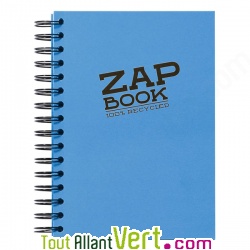 Bloc spirale uni recycl� Bleu A5, 320 pages ZapBook