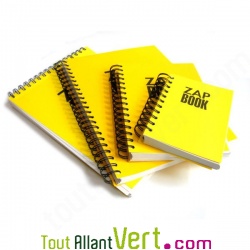 Bloc spirale uni recycl� A5, 320 pages Jaune ZapBook