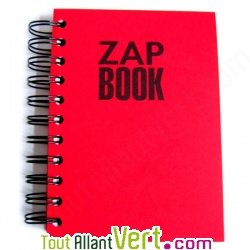 Bloc spirale uni recycl� A6 80g 320 pages Rouge ZapBook