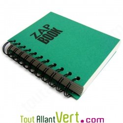 Bloc spirale uni recycl� A6 80g 320 pages Vert ZapBook